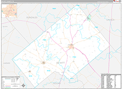 DeWitt County Wall Map Premium Style 2026